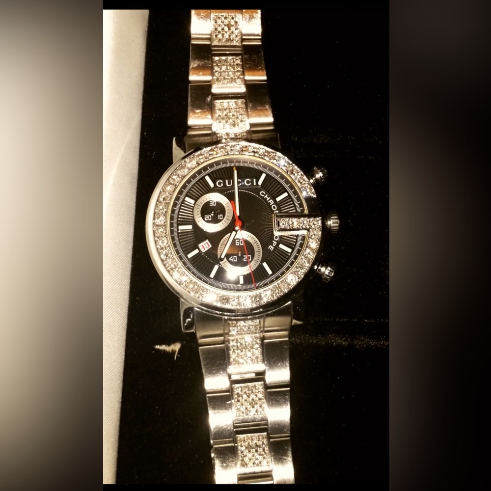 Mens 6ct Diamond Gucci Gullouche Watch